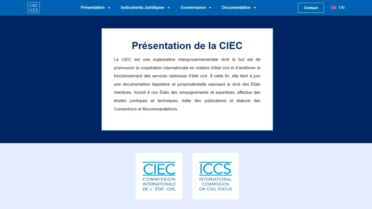 capture d'écran du hero de la page d'accueil du site de mon client ciec1.org