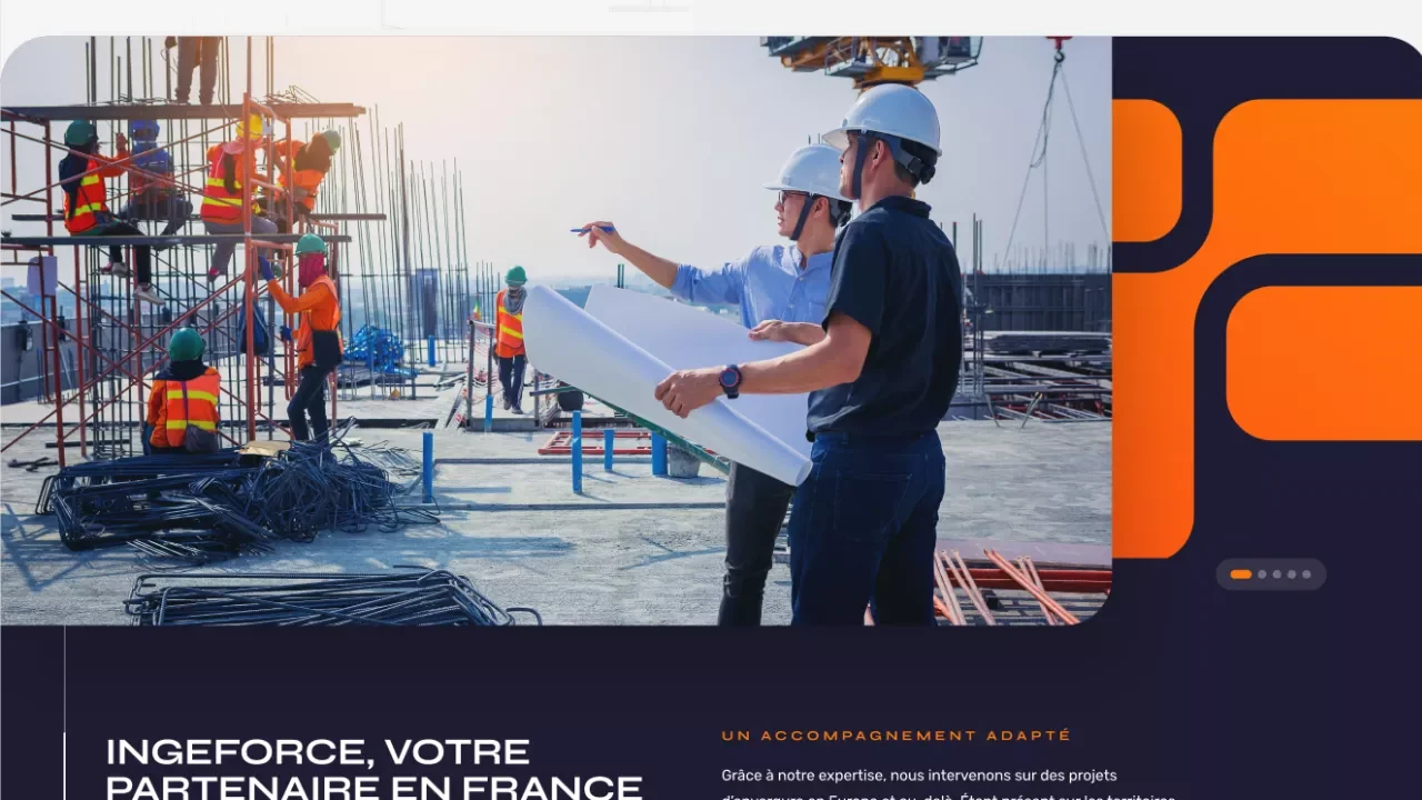Capture d'écran d'un carrousel sur le site ingeforce.com